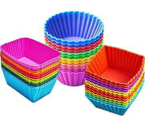 36 Pack Silicone Cupcake Liners Muffin Baking Cups Liners Reusable Non-Stick Cake Molds Sets Lunch Bento Box Dividers Accessories 36 Pack Silicone Cupcake Liners Muffin Baking Cups Liners Reusable Non-Stick Cake Molds Sets Lunch Bento Box Dividers Accessories