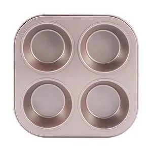 4 Cup Muffin Pan Baking Tray- Non-Stick Cupcake Tin Mold - Carbon Steel Cake Mould For Home, Cafe Bar and Restaurant(champagne) 4 Cup Muffin Pan Baking Tray- Non-Stick Cupcake Tin Mold - Carbon Steel Cake Mould For Home, Cafe Bar and Restaurant(champagne)
