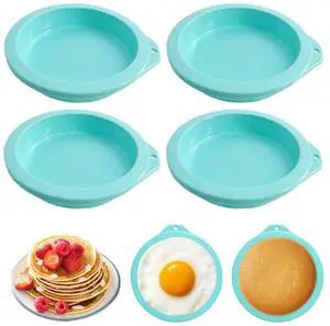 4 Count 4.76 Inch Silicone Air Fryer Egg Molds, Non-Stick Egg Bite Baking Molds for Mini Pancake, Muffin Top, Hamburger Bun, Reusable Air Fryer Cooking Accessories, Green 4 Count 4.76 Inch Silicone Air Fryer Egg Molds, Non-Stick Egg Bite Baking Molds for Mini Pancake, Muffin Top, Hamburger Bun, Reusable Air Fryer Cooking Accessories, Green