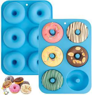 Non-Stick Silicone Donut Pan Set of 2, BPA-Free, Easy Release(Blue) Non-Stick Silicone Donut Pan Set of 2, BPA-Free, Easy Release(Blue)