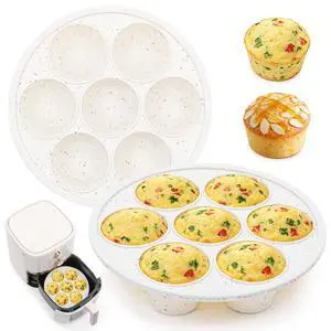 Silicone Air Fryer Muffin Pan with Reinforced Frame, Egg Bite Mold Silicone Air Fryer Muffin Pan with Reinforced Frame, Egg Bite Mold