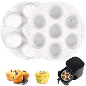 2 Pack Silicone Egg Bite Molds for Air Fryer, Nonstick 7 Cups Air Fryer Muffin Pan for Baking Egg Bite, Mini Muffins, Tart, Mini Cupcake and Quiche (Confetti) 2 Pack Silicone Egg Bite Molds for Air Fryer, Nonstick 7 Cups Air Fryer Muffin Pan for Baking Egg Bite, Mini Muffins, Tart, Mini Cupcake and Quiche (Confetti)