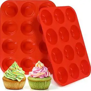 Silicone Muffin Pan for Baking 12 Cups, Egg Bites Silicone Mold 2 Pack Silicone Muffin Pan for Baking 12 Cups, Egg Bites Silicone Mold 2 Pack