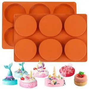 Silicone Molds for Baking (2 Pack)6-Cavity Large Round Disc Mold/English Muffins Pan/Resin Coaster Mold Non-Stick for Hamburger Chocolate Cake Pie Custard Tart Whoopie Pie Egg Pan Silicone Molds for Baking (2 Pack)6-Cavity Large Round Disc Mold/English Muffins Pan/Resin Coaster Mold Non-Stick for Hamburger Chocolate Cake Pie Custard Tart Whoopie Pie Egg Pan