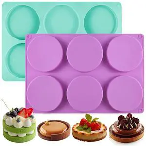 Silicone Muffin Top Pan, 2 Pack Round Silicone Mold for Baking 12-Cavity Silicone Muffin Top Pan, 2 Pack Round Silicone Mold for Baking 12-Cavity