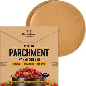 8" Parchment Paper Rounds for Baking, 220 Pcs Precut Cake Pan Liners 8" Parchment Paper Rounds for Baking, 220 Pcs Precut Cake Pan Liners