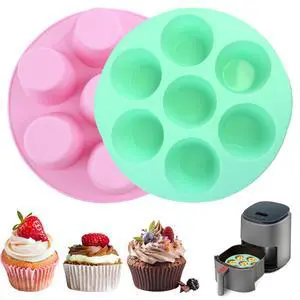 Silicone Egg Bite Molds Air Fryer Muffin Pan for Baking 7 Cups Silicone Egg Bite Molds Air Fryer Muffin Pan for Baking 7 Cups