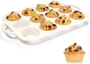 Silicone Muffin Pan, Metal Reinforced Frame Regular Size 2.8 Inch Cupcake Pan with Handle 12 Cups Nonstick Muffin Tray for Baking BPA Free 1 Pack Confetti Silicone Muffin Pan, Metal Reinforced Frame Regular Size 2.8 Inch Cupcake Pan with Handle 12 Cups Nonstick Muffin Tray for Baking BPA Free 1 Pack Confetti