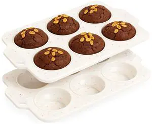 Silicone Muffin Pan for Baking, Collapsible Muffin Pan with Metal Reinforced Frame, Silicone Molds for Baking, Non-Stick & BPA-Free, Oven Safe Cupcake Pan, Regular Size 6-CUP Non-Toxic (2 Pack) Silicone Muffin Pan for Baking, Collapsible Muffin Pan with Metal Reinforced Frame, Silicone Molds for Baking, Non-Stick & BPA-Free, Oven Safe Cupcake Pan, Regular Size 6-CUP Non-Toxic (2 Pack)