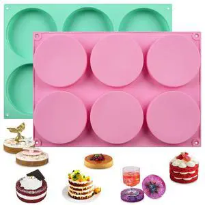 2 Pcs Silicone Muffin Top Pan for Baking, 4 Inch Round Baking Mold 2 Pcs Silicone Muffin Top Pan for Baking, 4 Inch Round Baking Mold