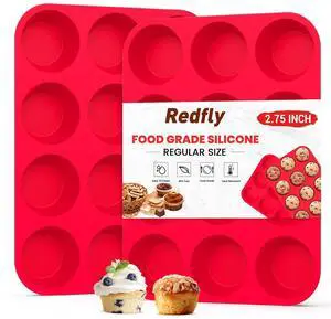 2 Pack Silicone Muffin Pans for Baking & Cupcake Pan - 12 Cup Regular Size Silicone Molds, BPA Free Egg Bites Mold 2 Pack Silicone Muffin Pans for Baking & Cupcake Pan - 12 Cup Regular Size Silicone Molds, BPA Free Egg Bites Mold
