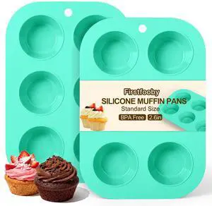 2 Pack Silicone Muffin Pan for Baking, Regular Size Nonstick Cupcake Pan, 6-Cup Silicone Muffin Tin BPA Free Dishwasher Safe, Great for Muffin Cupcake Brownie Egg Tart 2 Pack Silicone Muffin Pan for Baking, Regular Size Nonstick Cupcake Pan, 6-Cup Silicone Muffin Tin BPA Free Dishwasher Safe, Great for Muffin Cupcake Brownie Egg Tart