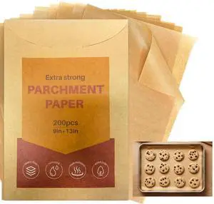 120 Pcs Unbleached Parchment Paper Baking Sheets, Hysami Pre-cut Heavy Duty Parchment Baking Paper for Air Fryer, Oven, Bakeware, Steaming, Cooking Bread, Cupcake, Cookies, 9x13 in 120 Pcs Unbleached Parchment Paper Baking Sheets, Hysami Pre-cut Heavy Duty Parchment Baking Paper for Air Fryer, Oven, Bakeware, Steaming, Cooking Bread, Cupcake, Cookies, 9x13 in