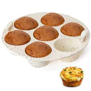 Silicone Muffin Pan for Air Fryer Oven Instant Pot, Nonstick 7 Cups Easy To Handle for Baking Egg Bites Mold Muffin Tart Cupcake Mini Quiche 1 Pack Confetti Silicone Muffin Pan for Air Fryer Oven Instant Pot, Nonstick 7 Cups Easy To Handle for Baking Egg Bites Mold Muffin Tart Cupcake Mini Quiche 1 Pack Confetti