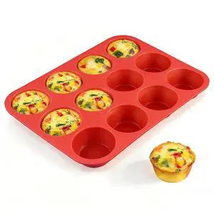 12 Cups Silicone Muffin Pans for Baking Cupcake Pan Nonstick Silicone Molds 12 Cups Silicone Muffin Pans for Baking Cupcake Pan Nonstick Silicone Molds