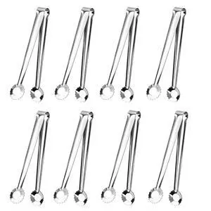 8 PCS 7 Inch Serving Tongs Stainless Steel Mini Metal kitchen tongs 8 PCS 7 Inch Serving Tongs Stainless Steel Mini Metal kitchen tongs