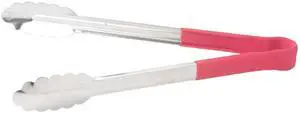 12" Red Serving Tongs with Non-Slip Grip 12" Red Serving Tongs with Non-Slip Grip