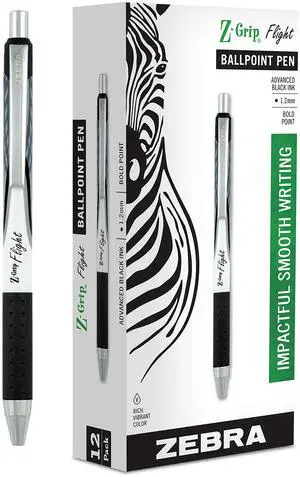 Z-Grip Flight Retractable Ballpoint Pen, Black Ink, 1.2mm, 12-Pk Z-Grip Flight Retractable Ballpoint Pen, Black Ink, 1.2mm, 12-Pk