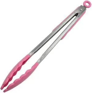 Premium Silicone Cooking Tongs, 12 inch, Pink Premium Silicone Cooking Tongs, 12 inch, Pink