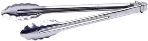 12" Silver Heavy-Duty Utility Stainless Steel Tongs 12" Silver Heavy-Duty Utility Stainless Steel Tongs