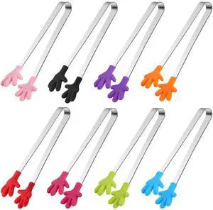 Mini Tongs, 8 PCS Silicone Hand Shape Food Tongs, 5 Inch Mini Tongs, 8 PCS Silicone Hand Shape Food Tongs, 5 Inch