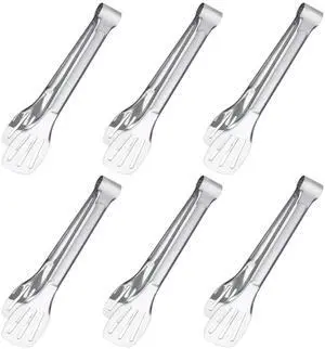6PCS Serving Tongs, 7Inch Buffet Tongs, Stainless Steel Food Tong Small Serving Utensils for Cooking, Entertaining, Salad, Barbecue, Buffet, Toast and Steak by Sunenlyst 6PCS Serving Tongs, 7Inch Buffet Tongs, Stainless Steel Food Tong Small Serving Utensils for Cooking, Entertaining, Salad, Barbecue, Buffet, Toast and Steak by Sunenlyst