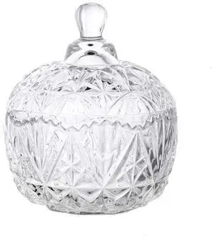NN Glass Candy Storage jar with Lid Clear Sugar Dish Crystal Covered Candy Bowl Apothecary Food Buffet Container Holder NN Glass Candy Storage jar with Lid Clear Sugar Dish Crystal Covered Candy Bowl Apothecary Food Buffet Container Holder