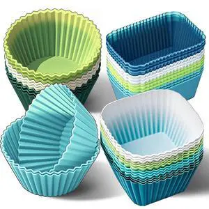 Silicone Cupcake Liners, Upgrades 36 Pack Reusable Baking Muffin Cups Nonstick 3 Shapes Pastry Cake Molds Bento Lunch Box Dividers Silicone Cupcake Liners, Upgrades 36 Pack Reusable Baking Muffin Cups Nonstick 3 Shapes Pastry Cake Molds Bento Lunch Box Dividers
