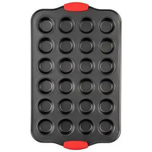 Mini Muffin Pan, 24 Cavity Cupcake Pan, Nonstick Baking Pan, Heavy Duty Small Muffin Tin with Silicone Grip Handles Mini Muffin Pan, 24 Cavity Cupcake Pan, Nonstick Baking Pan, Heavy Duty Small Muffin Tin with Silicone Grip Handles