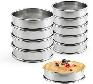 Crumpet Rings, Outer diameter 4 In+3.2In Food-Grade Tart Rings. Crumpet Rings, Outer diameter 4 In+3.2In Food-Grade Tart Rings.