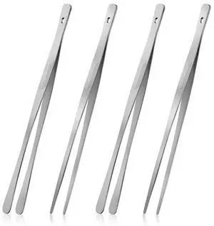4PCS 12" Stainless Steel Kitchen Tongs Tweezers with Serrated Tips 4PCS 12" Stainless Steel Kitchen Tongs Tweezers with Serrated Tips