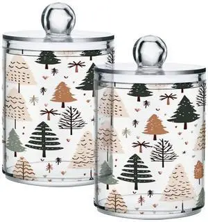 Christmas Tree 2PC Airtight Transparent Storage Jar, Food Storage Container,Can Store Candy, Salt, Coffee Beans, With lid, Easy To Use Christmas Tree 2PC Airtight Transparent Storage Jar, Food Storage Container,Can Store Candy, Salt, Coffee Beans, With lid, Easy To Use