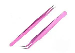 2PCS Stainless Steel Straight and Curved Tip Tweezers Nippers 2PCS Stainless Steel Straight and Curved Tip Tweezers Nippers