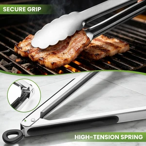 Grill Tongs, 17 Inch Extra Long Stainless Steel BBQ Tongs (17", 1PC) | For Cooking/Serving/Grilling | Heat-Resistant | Dishwasher Safe Grill Tongs, 17 Inch Extra Long Stainless Steel BBQ Tongs (17", 1PC) | For Cooking/Serving/Grilling | Heat-Resistant | Dishwasher Safe