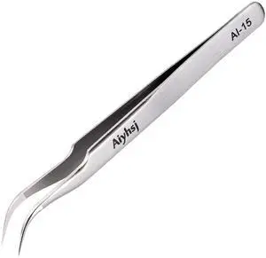 Precision Tweezer, Upgraded Fine Tip curved, High-end Stainless Steel Precision Tweezer, Upgraded Fine Tip curved, High-end Stainless Steel