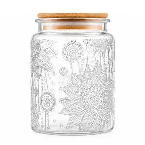 Vintage Glass Jars With Lids, 23.7oz Airtight Food Storage Containers,Kitchen Canisters For Sugar, Coffee, Tea, Spice, Flour, Candy Cookie, Pasta, Cereal, Cute Decorative Jars(Sunflower*1) Vintage Glass Jars With Lids, 23.7oz Airtight Food Storage Containers,Kitchen Canisters For Sugar, Coffee, Tea, Spice, Flour, Candy Cookie, Pasta, Cereal, Cute Decorative Jars(Sunflower*1)