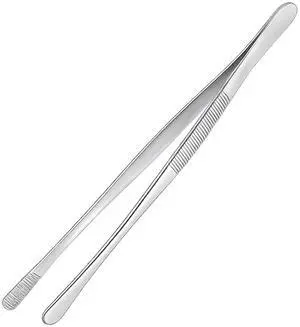 12-inch Stainless Steel Cooking Tongs & Tweezers, Non-Slip Grip & Serrated Tips for Grilling, Baking, Garnishing, BBQ, Kitchen & Craft Use (Round Tip) 12-inch Stainless Steel Cooking Tongs & Tweezers, Non-Slip Grip & Serrated Tips for Grilling, Baking, Garnishing, BBQ, Kitchen & Craft Use (Round Tip)