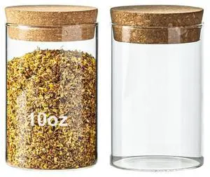 10oz Glass Storage Container - Airtight Glass Jars with Cork Lid, Spice Jars, Candy Jar, Food Storage Jars for Candy, Spices, Coffee, Tea, Nuts (2PCS) 10oz Glass Storage Container - Airtight Glass Jars with Cork Lid, Spice Jars, Candy Jar, Food Storage Jars for Candy, Spices, Coffee, Tea, Nuts (2PCS)