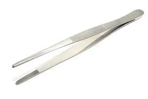 Precision Blunt Serrated Tips Stainless Steel Thumb Forceps Tweezers 5.5" (14 cm), Comfortable Ridged Handle Precision Blunt Serrated Tips Stainless Steel Thumb Forceps Tweezers 5.5" (14 cm), Comfortable Ridged Handle