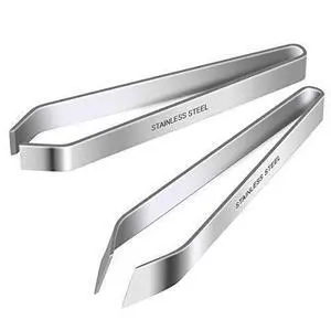 2 Pieces Fish Bone Tweezers, Stainless Steel Flat and Slant Tweezers Pliers Remover Tool (4.6") 2 Pieces Fish Bone Tweezers, Stainless Steel Flat and Slant Tweezers Pliers Remover Tool (4.6")