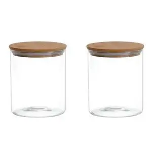 Pack of 2 6.7oz(200ml) Clear Glass Food Storage Jar Tea Canister Containers with Airtight Seal Bamboo Lid Bulk Tea Coffee Bean Jar Cookies Flour Sugar Candy Spice Container Pack of 2 6.7oz(200ml) Clear Glass Food Storage Jar Tea Canister Containers with Airtight Seal Bamboo Lid Bulk Tea Coffee Bean Jar Cookies Flour Sugar Candy Spice Container