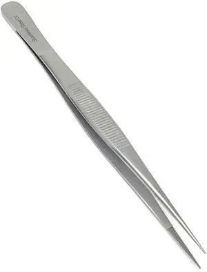 Stainless Steel High Precision Forceps with Fine Strong Straight Serrated Point to use Engineer Labware for Scientific Use 6" (15.2 cm), (6 Inch) Stainless Steel High Precision Forceps with Fine Strong Straight Serrated Point to use Engineer Labware for Scientific Use 6" (15.2 cm), (6 Inch)