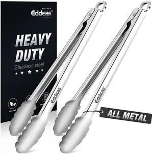 2 PCS 12 Inch Tongs for Cooking Heavy Duty All Metal Kitchen Tongs 2 PCS 12 Inch Tongs for Cooking Heavy Duty All Metal Kitchen Tongs