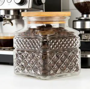 20 FL oz Small Vintage Glass Jar with Airtight Bamboo Lid,Thick Glass,Clear 20 FL oz Small Vintage Glass Jar with Airtight Bamboo Lid,Thick Glass,Clear