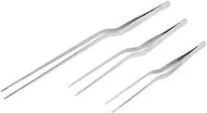 3 Pack Stainless Steel Offset Tweezer Culinary, 12" 8" 6" Kitchen Tweezers for Cooking, Chefs Precision Tweezers for Cooking 3 Pack Stainless Steel Offset Tweezer Culinary, 12" 8" 6" Kitchen Tweezers for Cooking, Chefs Precision Tweezers for Cooking