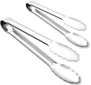 Seamless Tongs for Cooking, One-Piece Design, Durable Heat Resistant Stainless Steel Tongs for Kitchen, Grill, BBQ, Salad, Dishwasher Safe, Metal Tongs Set (12" & 9") Seamless Tongs for Cooking, One-Piece Design, Durable Heat Resistant Stainless Steel Tongs for Kitchen, Grill, BBQ, Salad, Dishwasher Safe, Metal Tongs Set (12" & 9")