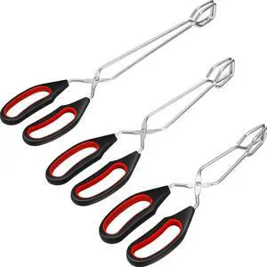 Scissor Tongs 3 Pack, Kitchen Food Tongs 9/11/12 Inch for Cooking Grilling Scissor Tongs 3 Pack, Kitchen Food Tongs 9/11/12 Inch for Cooking Grilling
