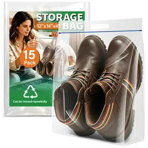15 Pack Clear Waterproof Shoe Bags for Travel 15 Pack Clear Waterproof Shoe Bags for Travel