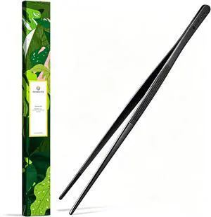 12 Inch Kitchen Tweezers, Black Fine Tweezers Tongs for Food, BBQ 12 Inch Kitchen Tweezers, Black Fine Tweezers Tongs for Food, BBQ