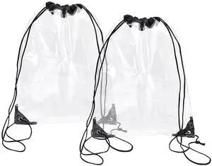 2 Pack Clear Drawstring Bags for Stadium Events,See Through Waterproof PVC Backpack for Men and Women,Ideal for Colleges Sport Event,Concert,Festivals 2 Pack Clear Drawstring Bags for Stadium Events,See Through Waterproof PVC Backpack for Men and Women,Ideal for Colleges Sport Event,Concert,Festivals